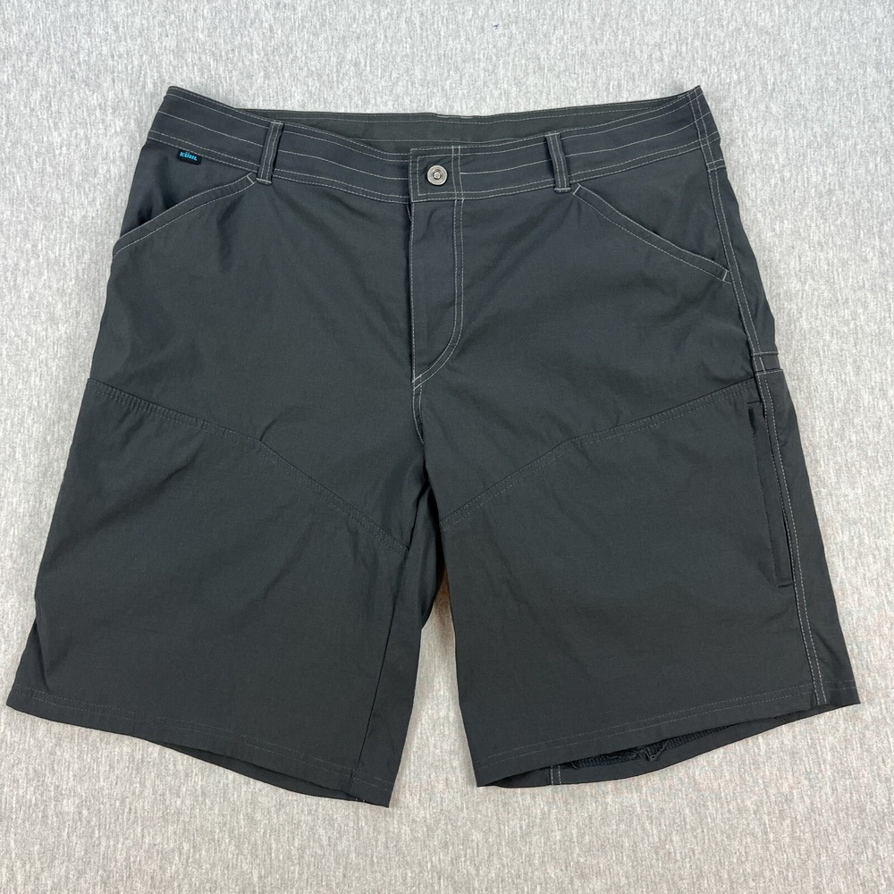 Kuhl Renegade Shorts Mens 40 Dark Gray 11" Inseam Cargo Zip Pockets Hiking Fish